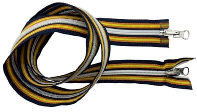 Cerniera Lampo Multicolore 100 cm Spirale 6 Doppio Cursore Reversibile COMBY+REV Blu/Arancio/Giallo