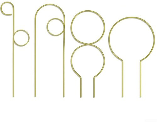 Posheliox Ensemble de treillis en métal pour plantes grimpantes, piquets de support en fer antirouille avec 4 formes pour jardin intérieur, cadre d'entraînement Pothos rose jasmin, noir et doré