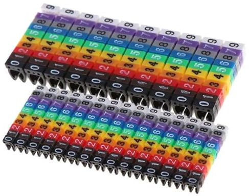 Wire Numbering Marker,Cable C-Type Number Tag Label for 2.0-7.0mm Pack of 100 or 150 pcs(100pcs 2.5mm)