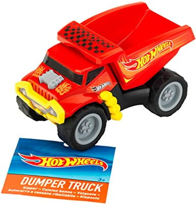 Theo Klein 2438 Hot Wheels Kipper | Hochwertiger Kipplaster im Maßstab 1:24 | Baustellenfahrzeug mit Breiten Reifen | Spielzeug für Kinder ab 3 Jahren