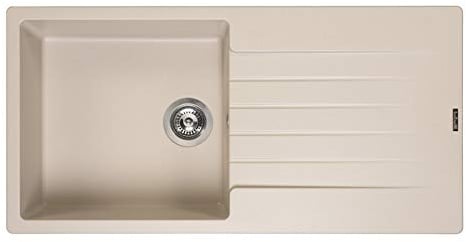 Reginox Harlem10 Kitchen Sink Single Bowl Caffe Granite Reversible Inset Waste