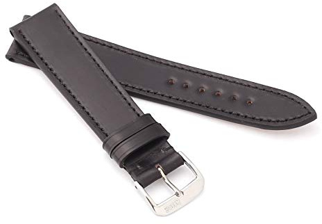 RIOS1931 Unisex Uhrenarmband Shell Cordovan Modell Seattle 20/16 mm Schwarz