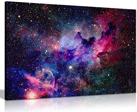 Galaxy Nebula Space Canvas Wall Art, 31x20cm, Framed Ready to Hang