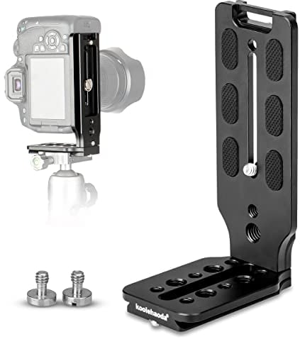 Koolehaoda L Shape Camera Bracket, Video Vertical Shooting Quick Release Plate L Stand Arca Swiss Compatible for Tripod Head Ballhead DSLR Camera