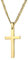 Dubai Collections 24ct Gold Chain Cross Necklaces for Women & Me with Up to 20X More 24k White gold Plating Than Other Necklace Cross Chains - Durable 2mm Cuban Curb Link 22inch