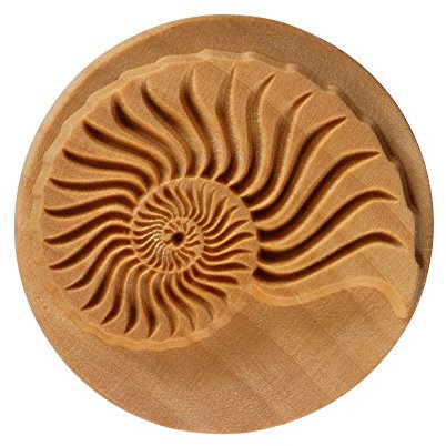 MKM Pottery Tools Stamps 4 Clay Extra großer runder dekorativer Stempel für Ton (Scxl-004 Nautilus)
