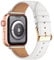 QAZNZ Leather Straps for Apple Watch 40mm 41mm 38mm 42mm(Series 10),Men Women Replacement Genuine Leather Strap Series 10 9 8 7 6 5 4 3 2 1 & iWatch SE,Ultra Ultra 2 (38mm, White/Rose gold)