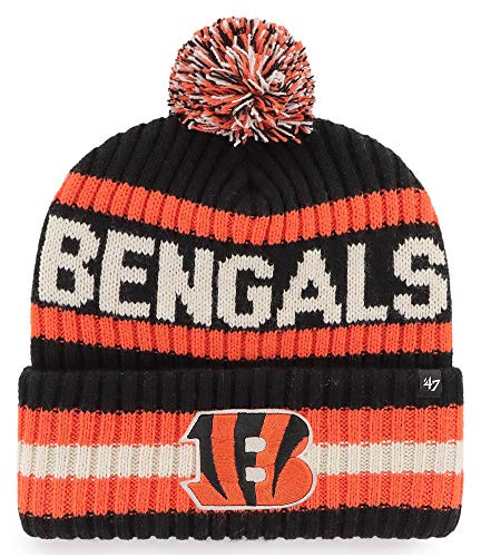47 Men's Black Cincinnati Bengals Bering Cuffed Knit Hat with Pom