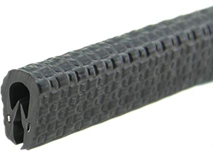 SMI-Kantenschutzprofil KS-S1-3S für 1-3mm PVC mit Stahleinlage Schwarz selbstklemmend ohne Kleber - Kantenschutz, Kederprofil, Kantenprofil, Kantenschutzleiste für Autotüren, Bleche (3 m)