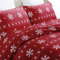 YEPINS Weihnachten Bettwäsche 155x220 Rot Schneeflocken Mikrofaser Weihnachts Motiv Bettbezug Set 2 teilig - 1 Bettbezug 155x220 cm mit Reißverschluss + 1 mal 80x80cm Kissenbezug