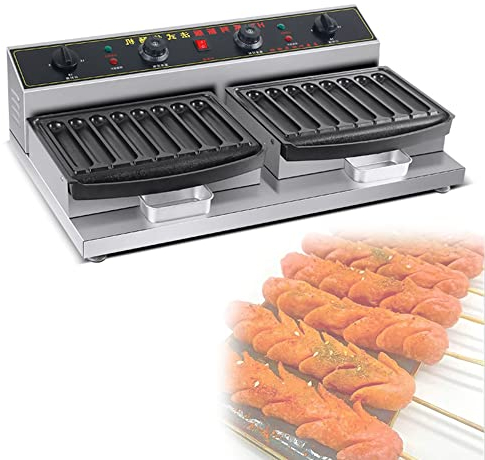 MNSRRN Machine à Chaude électrique électrique Commerciale, Tube 6/18 Grill de saucisses de Grande capacité, Machine à Hot Dog Commercial antiadhésive,Non Stick,16