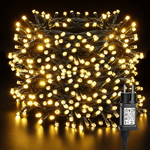 BrizLabs Weihnachten Lichterkette Strom, 80M 800 LED Weihnachtslichterkette Außen Warmweiß 8 Modi Wasserdicht Lichterketten Outdoor für Schlafzimmer Innen Tannenbaum Fenster Garten Party