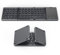 Seenda Folding Bluetooth Keyboard with Touchpad, Mini Travel Keyboard with Built-in Trackpad, Foldable Rechargeable UK Layout Keyboards for iPad/iPhone/MacBook/Laptop/Tablet/Phone - Black and Grey