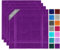 Lashuma Geschirrtücher Frottee 4er Set, London Baumwolltuch 50x50 cm Lila - Aubergine