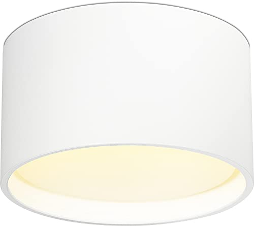 LEDFULL® LED Aufbauleuchte flach inkl. 230V GX53 dimmbar Spot Warmweiß 6W - Hell & Sparsam/Runder Aufbauspot in Weiß/Deckenspot mit 120° Abstrahlwinkel