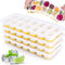 4 Pack Eiswürfelform mit Deckel, JRISBO Silikon Eiswürfelbehälter BPA Frei und LFGB Zertifiziert Sicher, 4×14 Stapelbar & Luftdicht Ice Cube Tray für Gefrierschrank Babybrei Whisky