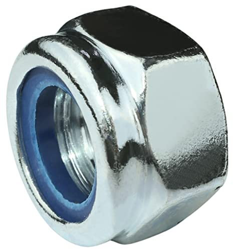 AERZETIX - C58266 - Satz mit 5 Sechskantmuttern selbstsichernd M20 - selbstsichernde muttern mit nylonring - metrisches gewinde - aus verzinktem stahl - farbe silber