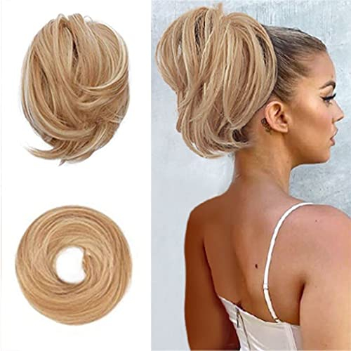 BARSDAR Haarteil Hair Extensions Haarknoten-Pferdeschwanz-Verlängerung,Gerades synthetisches Haarteil, kurzes Pferdeschwanz-Brötchen, Haarschmuck einfach Scrunchie für Frauen 22H613#