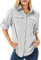 yeyity Hemd Damen UPF 50+ UV Schutz Langarmshirt Damen Outdoor Schnelltrocknend Sommer Shirts Safari Kleidung Wanderhemd Casual Button Down Tops(5071,Grey,M)