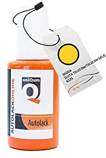 uniQum Autolack Lackstift fürs Auto für Skoda ZLUTA Telecom/Telecom GELB 6225 Autolack Reparatur 30 ml
