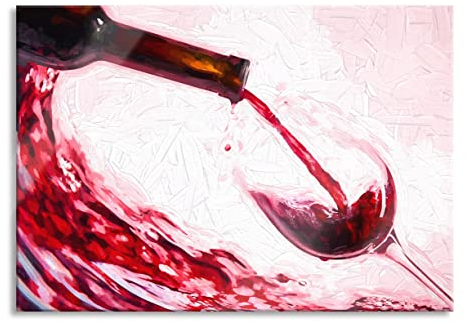 Pixxprint Glasbild, Wandbild aus Echtglas, Wein, 80x60 cm, inkl. Aufhängung und Abstandshalter
