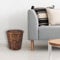 Handmade Natural Wicker Trash Bin Home and Office Waste Basket Bathroom Bin Chic Paper Bin (Grey)