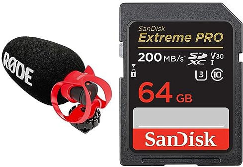 RØDE VideoMicro II – Ultrakompaktes Richtrohrmikrofon & SanDisk Extreme PRO SDXC UHS-I Speicherkarte 64 GB