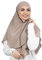 Lamishijab® Hijab zum Hineinschlüpfen, Khimar-Effekt, 2 Schleier zum Binden ohne Nadeln, für Damen, Musumane, gehüllt, HE600, taupe, One size