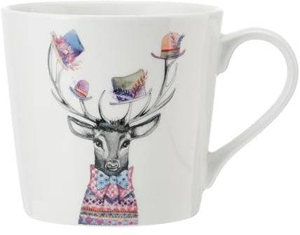 MIKASA x Tipperleyhill 380ml Fine China Mug, Stag, Gift Boxed