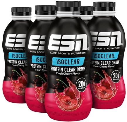 ESN ISOCLEAR Protein Clear Drink RTD, Fresh Cherry, 8 x 500 ml, trinkfertiger Protein-Drink - fruchtig, klar und erfrischend