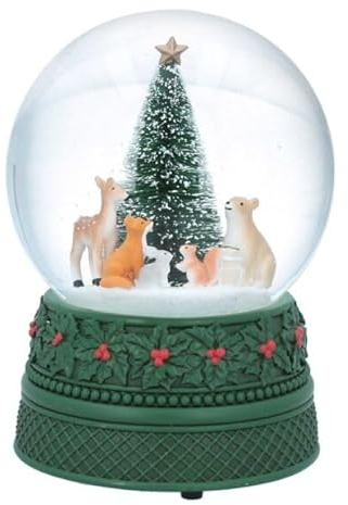 Gisela Graham Schneekugel mit Musik, Motiv Waldtiere, groß