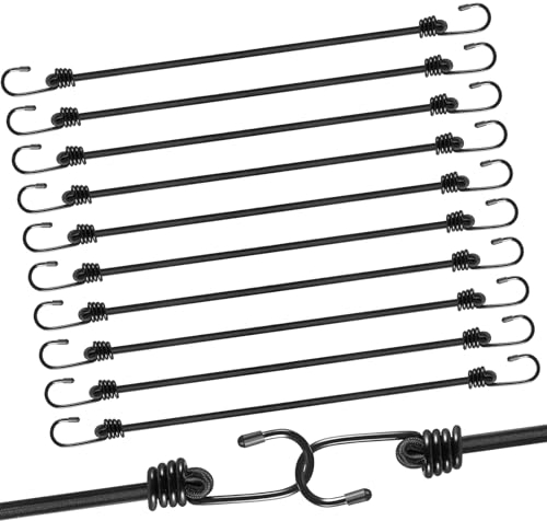 Sangles de Serrage moinkerin Tendeurs Elastique avec Crochets,10 Pièces 100CM Elastique Résistant Sandow Elastique pour Sécuriser Les Bagages, Les Porte-Bagages, Les Campements, Les Motos, Les Bâches