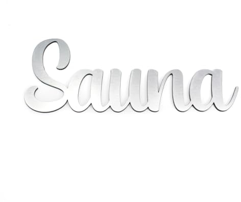 Dekolando Schriftzug SAUNA silbergrau Kunststoff Türschild Schild selbstklebend Buchstaben wetterfest Türdeko (Sauna)