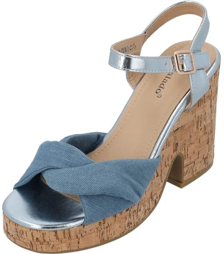 Palado Damen Keilsandaletten Evanie – modische Sandalen - elegante Sommerschuhe - bequeme Pumps mit verstellbaren Riemen