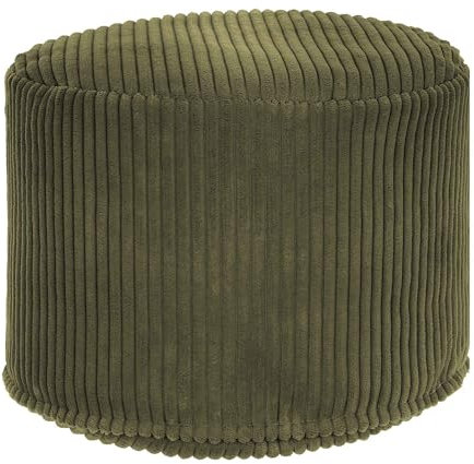 DreamRoots Pouf Hocker Rund - 35x35x25 cm - Cord Sitzpouf für Wohnzimmer - Fußhocker für Sessel - Couch Hocker - Sofa Sitzhocker