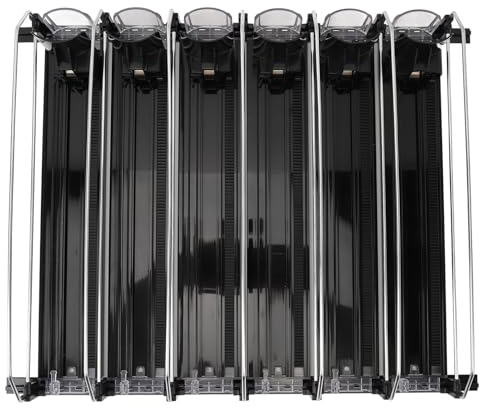 Refrigerator Drink Can Holder Easy Loading Food Grade ABS Stable Speed Damper Drink Can Pusher Sliding 6 Rows for Vending Machine (Black)