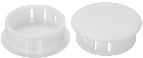 PATIKIL 30mm Abdeckkappen für Bohrlöcher 20Stk Bündige Lochstopfen Weiß | HDPE, mit Schnappverschluss, Bohrungsschutzkappe für Möbel, Schränke, Metallplatten und Rohre