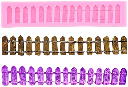 XMOLDNMS Garden Picket Fence Silicone Fodant Mould for Cake Decoration Chocolate Cupcake Topper Candy Polymer Clay Gum Paste