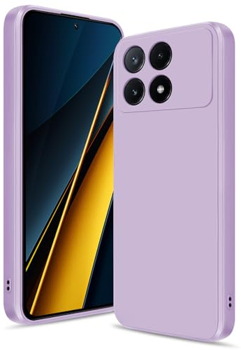 Btstring Cover per Xiaomi Poco X6 Pro, Viola Chiaro | Custodia Antiurto, Sottile in Silicone TPU, Fodera in Microfibra, Protezione della Fotocamera