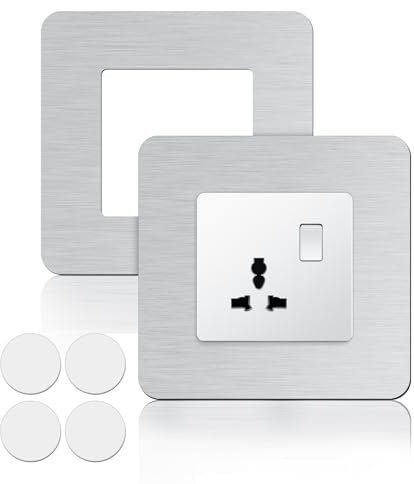TAIANJI 2 Stück Lichtschalter Schutz für Wand 86 x 86mm Wand Wandschutz Lichtschalter Dekorative Steckdosen Schutzabdeckungen für Wandschutz um Schaltprogramme (Silbrig)