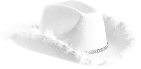Solafas Cowboyhut, Cowgirl-Hut, Damen, Erwachsene, Verkleidung (weiß)