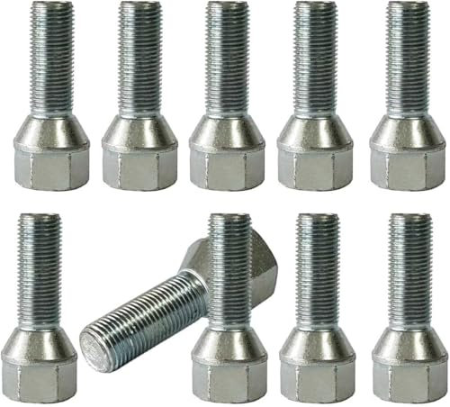 TRACER 10 x bulloni per ruota, testa conica, M16 x 1,5, 40 mm, HEX24, compatibili con Peugeot, Fiat, Citroen