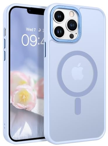 GaoBao für iPhone 13 Pro Max Hülle, Handyhülle iPhone 13 Pro Max [Kompatibel mit MagSafe] Durchscheinende Matte Magnetische Stoßfeste Anti-Fingerabdruck Hülle für iPhone 13 Pro Max Case, Hellblau