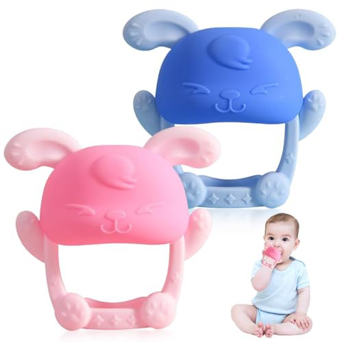 Baby Teething Toy Baby Teethers, Teething Toys for Baby Silicone Teether for Toddler Infant Teething Mitten for Babies Teethers for Babies, Baby Teething Glove Prevents Finger Sucking