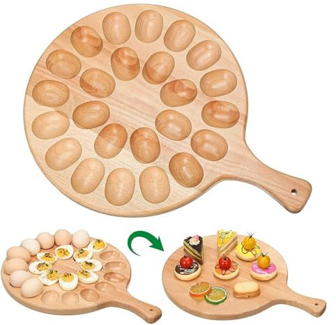 Bandeja Para Servir Huevos - Bandeja Para Huevos Elegante, Bandeja Para Servir Huevos | Bandeja Estilo Almacenamiento De Huevos De Granja, Práctico Organizador De Cocina, Elegante Plato Para Servir, B