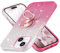 wisdompro Glitter Case for iPhone 15/ iPhone 14/ iPhone13, Bling Sparkle Case with 360° Ring Holder Kickstand Girls Women Cute Protective Cover Phone Case for iPhone 15/14/13 (6.1 Inch) -Gradient Pink