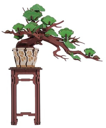 ROWOOD 3D Wooden Puzzle Evergreen Pine Bonsai Age 14+, DIY Pine Model Kit for Adults to Build, Make Your Own Woodcraft Construction Kit, Unique Home Decor