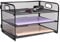 HMXLJJY 3 Tier Office Desk A4 Paper Letter Organiser Tray with Handle,Mesh Desk Organiser Letter Tray,Desktop Filing Document Trays Holders,File Storage Rack for A4 File Folder, Black