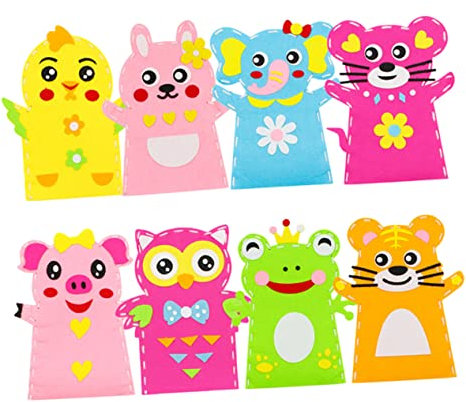 BESTonZON 8 Teiliges Stoffpuppen Spielzeug Nähset Selbstgemachte Fingerpuppen Filz Fingerpuppen DIY Herstellung Filzpuppen Handpuppen Für DIY Handpuppen DIY Zubehör DIY Handwerk