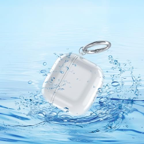 Wanme Hülle Kompatibel mit AirPods 4 Schutzhülle, Weiche Transparente Cases, Schutzhülle Apple Airpods 4, Effektiver Stoß und Kratzschutz, Schutzhülle mit Karabiner